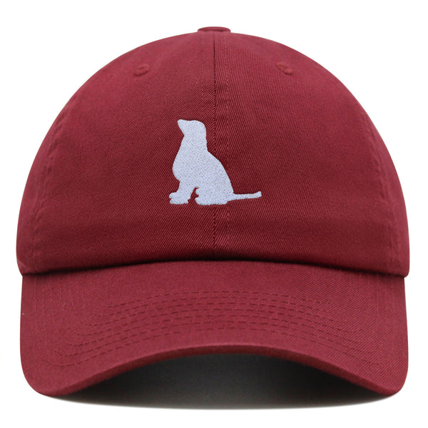 Golden Retriever Silhouette Premium Dad Hat Embroidered Cotton Baseball Cap Outline