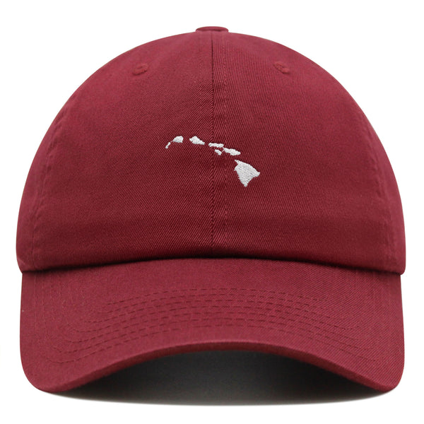 Hawaii Map Premium Dad Hat Embroidered Cotton Baseball Cap Hawaii Island Map