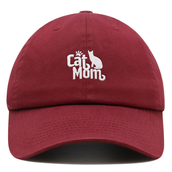 Cat Mom Premium Dad Hat Embroidered Cotton Baseball Cap Silhouette