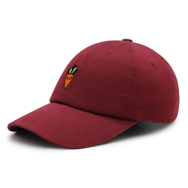 Smiling Carrot Premium Dad Hat Embroidered Baseball Cap Vegetable Vegan