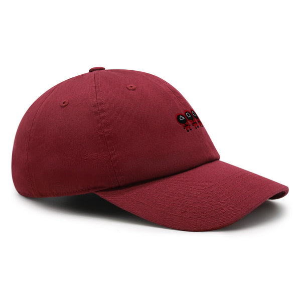 Squid Character Premium Dad Hat Embroidered Baseball Cap Game Red Uniform