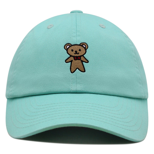 Teddy Bear Premium Dad Hat Embroidered Baseball Cap Ribbon Brown