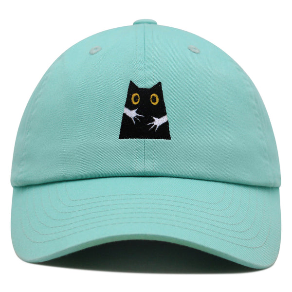 Hugs Premium Dad Hat Embroidered Baseball Cap Black Cat Mom