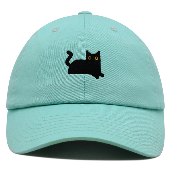 Black Cat Premium Dad Hat Embroidered Baseball Cap Cat Mom