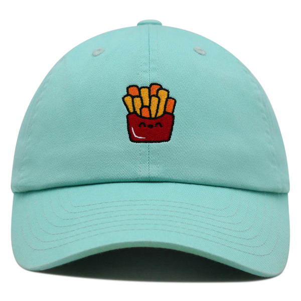 Smiling French Fries Premium Dad Hat Embroidered Baseball Cap Chips Fast Food