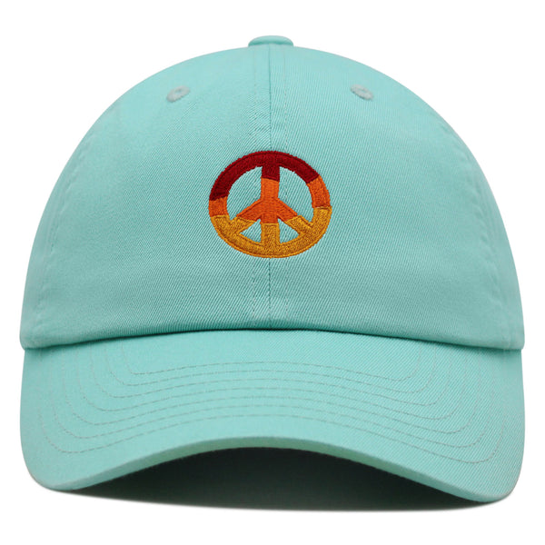 Peace Symbol Premium Dad Hat Embroidered Baseball Cap Hippie Logo