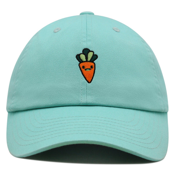 Smiling Carrot Premium Dad Hat Embroidered Baseball Cap Vegetable Vegan