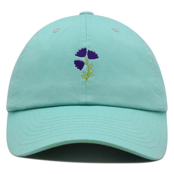 Purple flower Premium Dad Hat Embroidered Baseball Cap Purple Floral