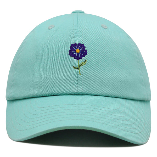 Flower Premium Dad Hat Embroidered Baseball Cap Floral Purple