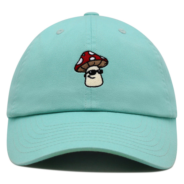 Mushroom with Sunglasses Premium Dad Hat Embroidered Baseball Cap Cool Funny