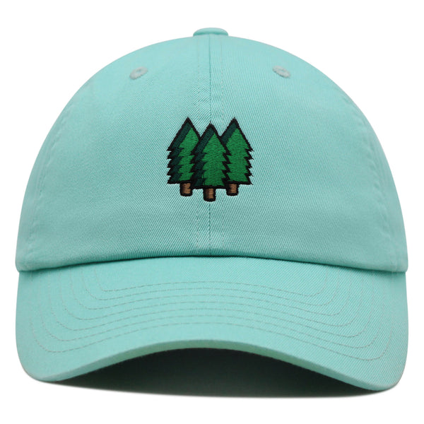 Trees Premium Dad Hat Embroidered Baseball Cap Forest Hiking