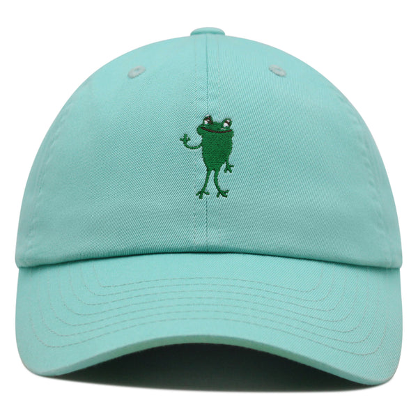 Frog Hi! Premium Dad Hat Embroidered Baseball Cap Cute