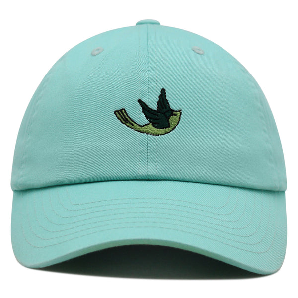 Green Bird Premium Dad Hat Embroidered Baseball Cap Nature Animal