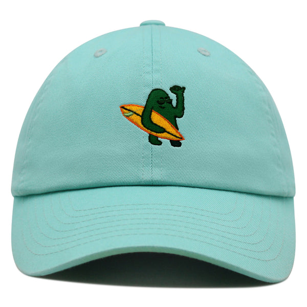 Hola Premium Dad Hat Embroidered Baseball Cap Surfing Green