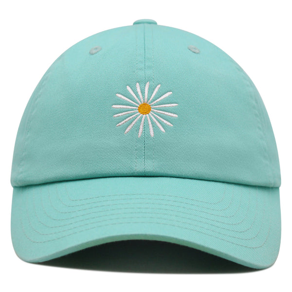 Daisy Premium Dad Hat Embroidered Baseball Cap Flower White