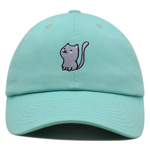 Meow Premium Dad Hat Embroidered Baseball Cap Cat Kitty