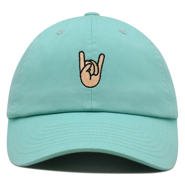 Rock and Roll Premium Dad Hat Embroidered Baseball Cap Hand Sign Peace