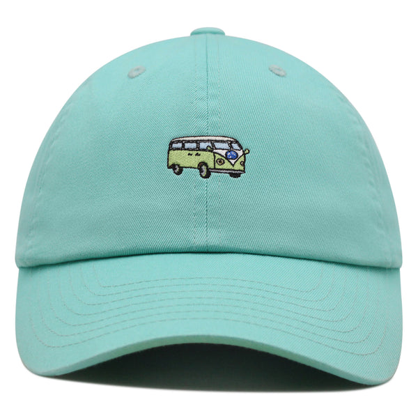 Hippie Bus Premium Dad Hat Embroidered Baseball Cap Surfing RV