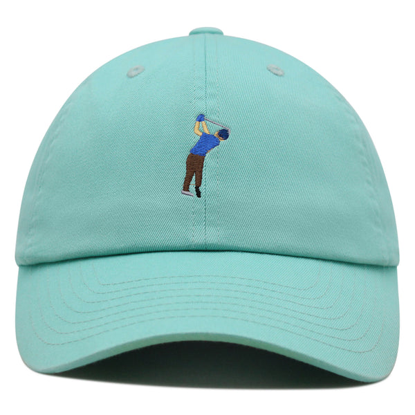 Golfer Premium Dad Hat Embroidered Baseball Cap Gold Swing