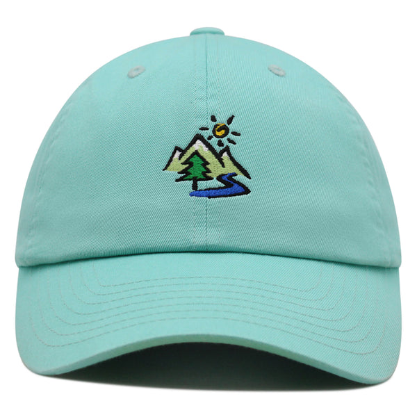 Mountain Premium Dad Hat Embroidered Baseball Cap Image