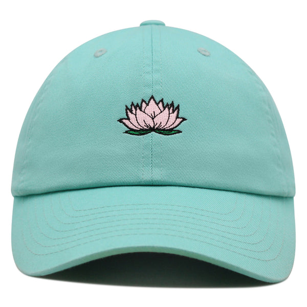 Lotus Flower Premium Dad Hat Embroidered Baseball Cap Pond