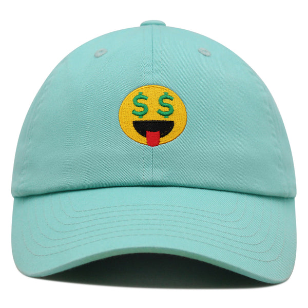 Money Eyes Emoji Premium Dad Hat Embroidered Baseball Cap Funny