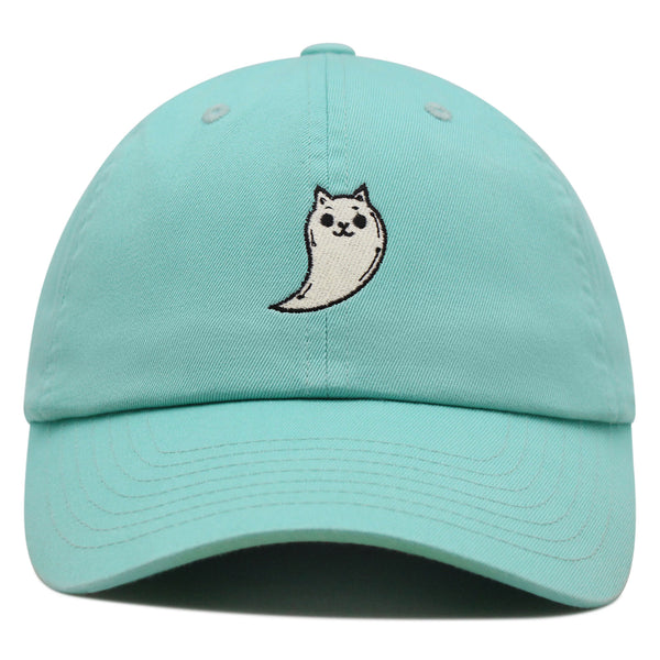 Ghost Cat  Premium Dad Hat Embroidered Baseball Cap Cute