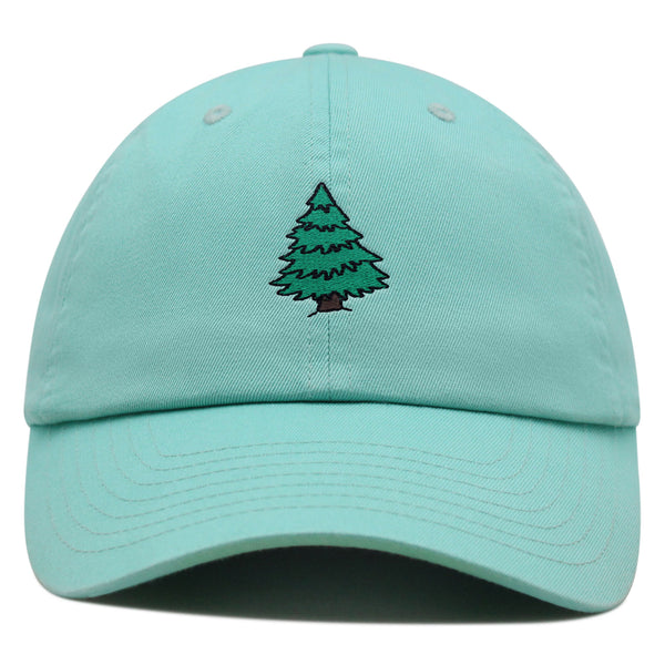 Pine Tree Premium Dad Hat Embroidered Baseball Cap Forest Camping