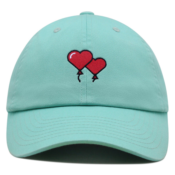 Heart Balloon Premium Dad Hat Embroidered Baseball Cap Red Ballon