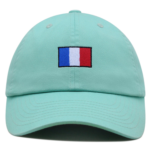 France Flag Premium Dad Hat Embroidered Cotton Baseball Cap Soccer