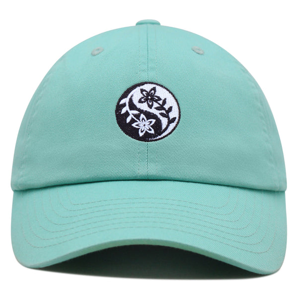 Flower Ying Yang Premium Dad Hat Embroidered Cotton Baseball Cap Symbol