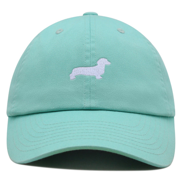 Dachshund Silhouette Premium Dad Hat Embroidered Cotton Baseball Cap Outline