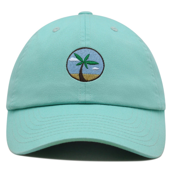 Oasis Palm Tree Premium Dad Hat Embroidered Cotton Baseball Cap