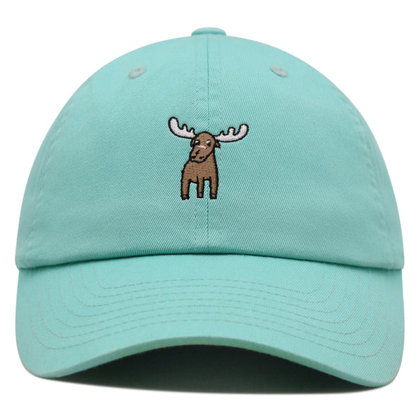 Cute Moose Premium Dad Hat Embroidered Cotton Baseball Cap Animal