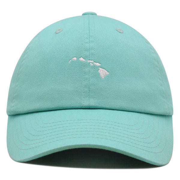 Hawaii Map Premium Dad Hat Embroidered Cotton Baseball Cap Hawaii Island Map