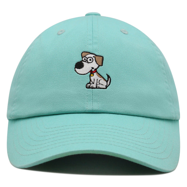 Dog with Red Collar Premium Dad Hat Embroidered Cotton Baseball Cap Cartoon Puppy