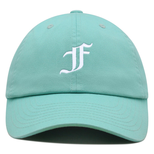 Old English Letter F Premium Dad Hat Embroidered Cotton Baseball Cap English Alphabet