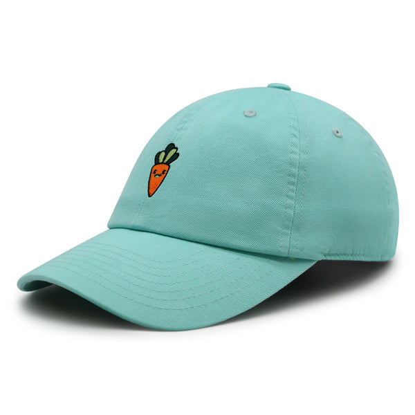 Smiling Carrot Premium Dad Hat Embroidered Baseball Cap Vegetable Vegan