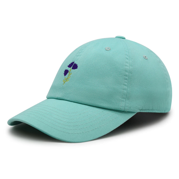 Purple flower Premium Dad Hat Embroidered Baseball Cap Purple Floral