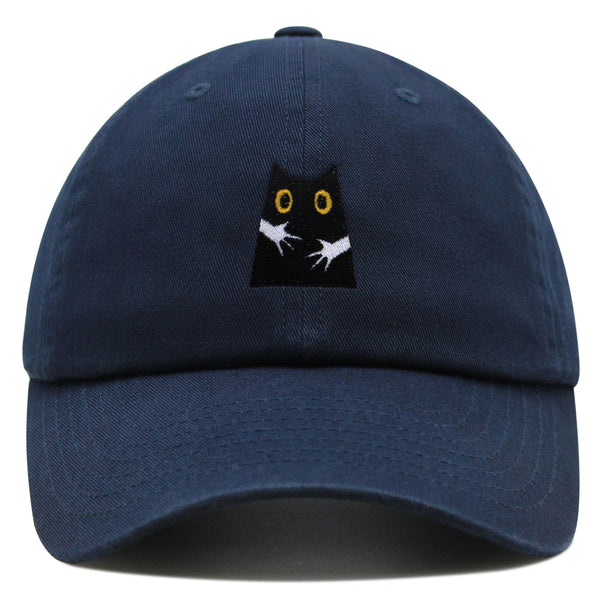 Hugs Premium Dad Hat Embroidered Baseball Cap Black Cat Mom