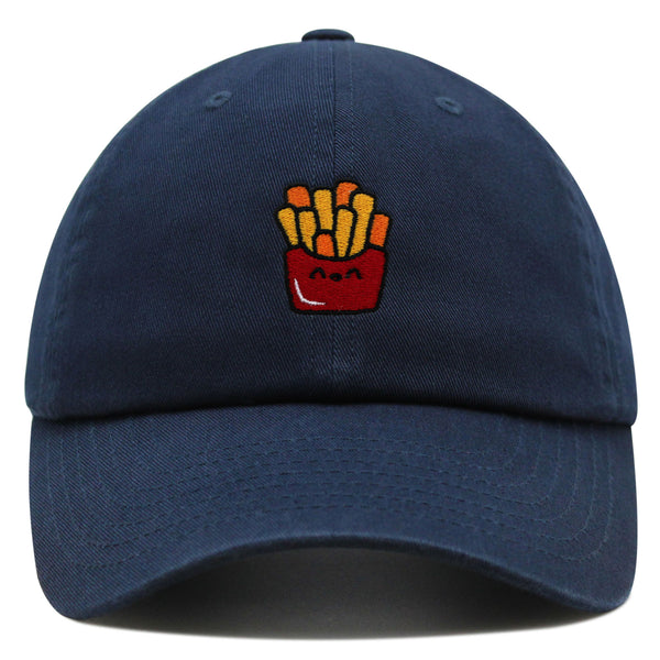 Smiling French Fries Premium Dad Hat Embroidered Baseball Cap Chips Fast Food