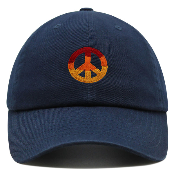 Peace Symbol Premium Dad Hat Embroidered Baseball Cap Hippie Logo