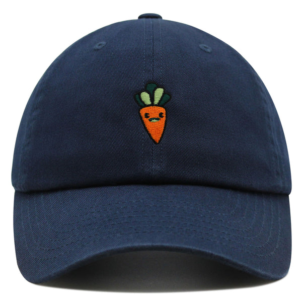 Smiling Carrot Premium Dad Hat Embroidered Baseball Cap Vegetable Vegan