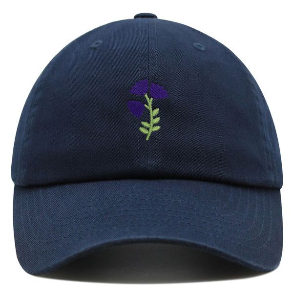 Purple flower Premium Dad Hat Embroidered Baseball Cap Purple Floral