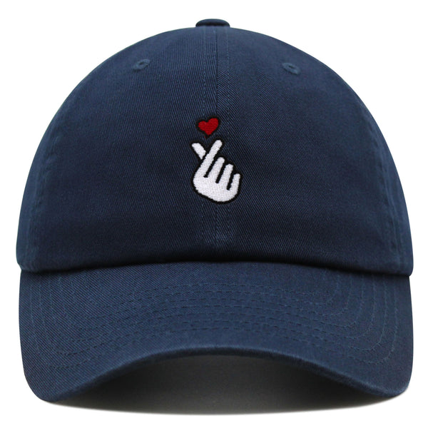 Korean Heart Finger Premium Dad Hat Embroidered Baseball Cap Korea Sign