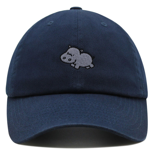 Cute Hippo Premium Dad Hat Embroidered Baseball Cap Hippopotamus Zoo