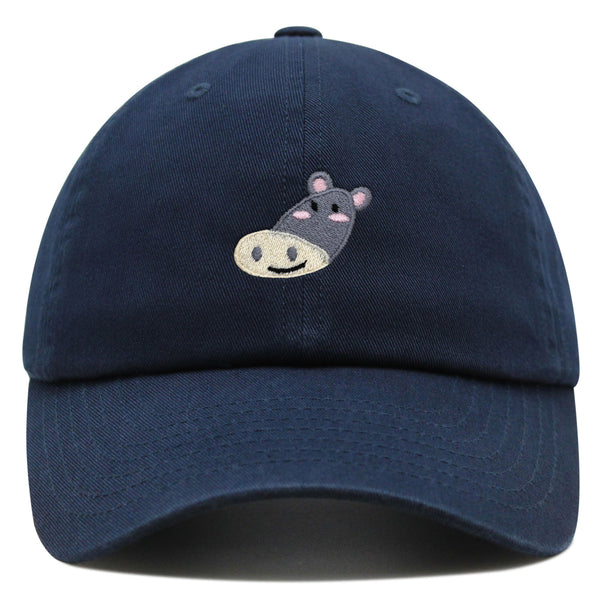 Cute Hippo Face Premium Dad Hat Embroidered Baseball Cap Zoo Hippopotamus