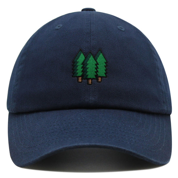 Trees Premium Dad Hat Embroidered Baseball Cap Forest Hiking