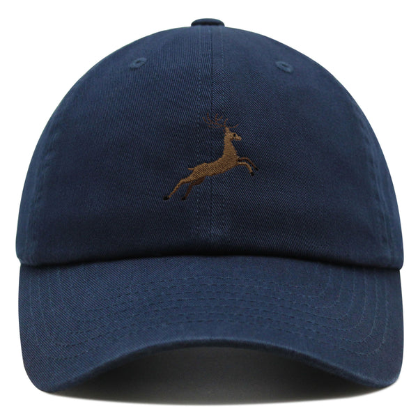 Deer Premium Dad Hat Embroidered Baseball Cap Hunting Jumping