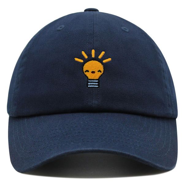 Happy Bulb Premium Dad Hat Embroidered Baseball Cap Lightbulb Idea